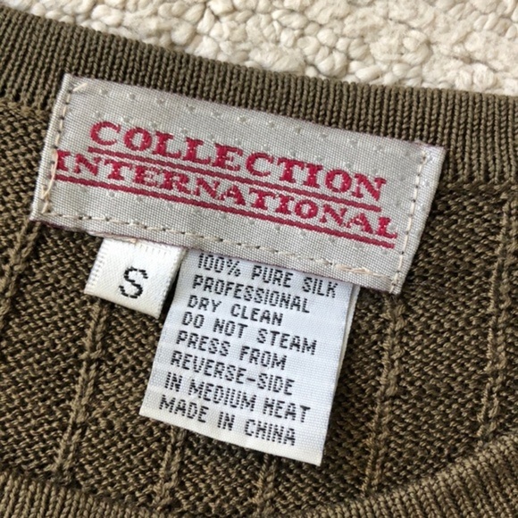 Collection international silk army grn sweater set - Picture 6 of 8